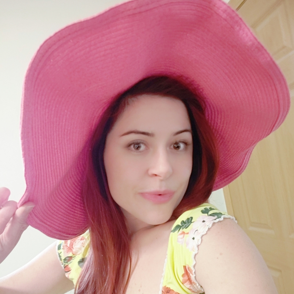 PLT Barbiecore Pink sunhat boho beach retro, woven, medium size brim